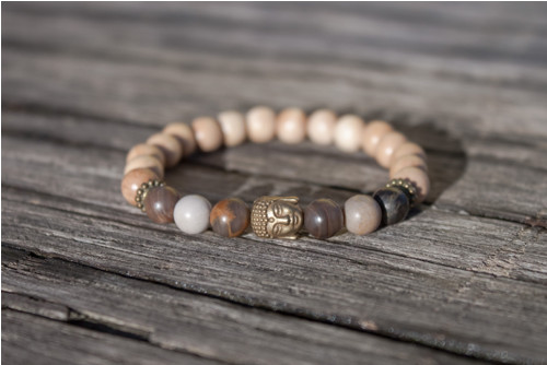 Buddha náramek dřevo a araukarit — foto 1
