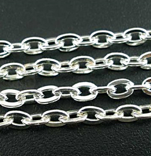 Řetízek plochý/ stříbro/ 3x4mm