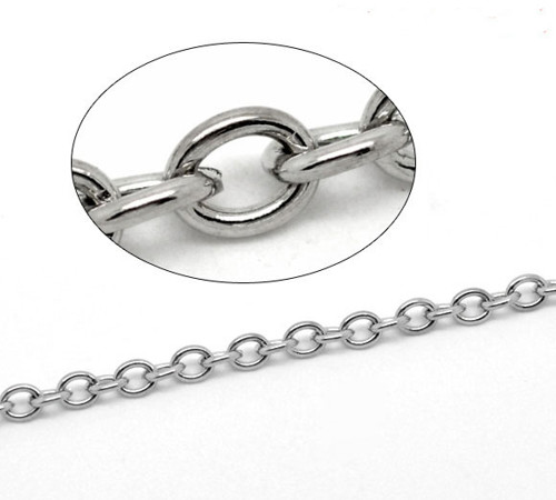 Řetízek/ platina/ 5,5x7,5mm/ tl.drátu 1,2mm