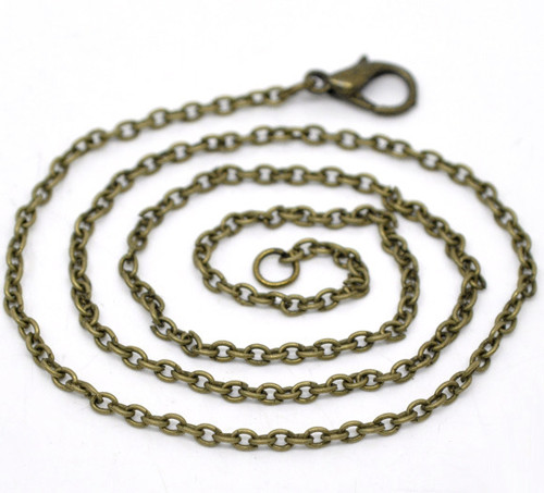 Řetízek hotový č.1/ant.bronz/ 2x3mm/ 41cm