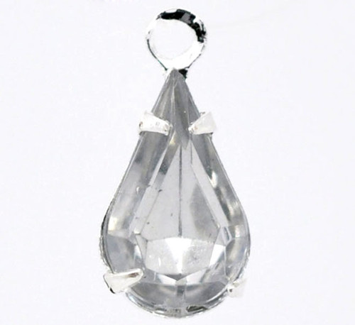 Kamínek v kotlíku s očkem/ čirý/ 13x6 mm/ 2ks