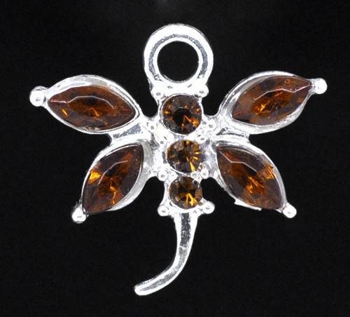 Vážka s kamínky/ kávová/ 20x19mm