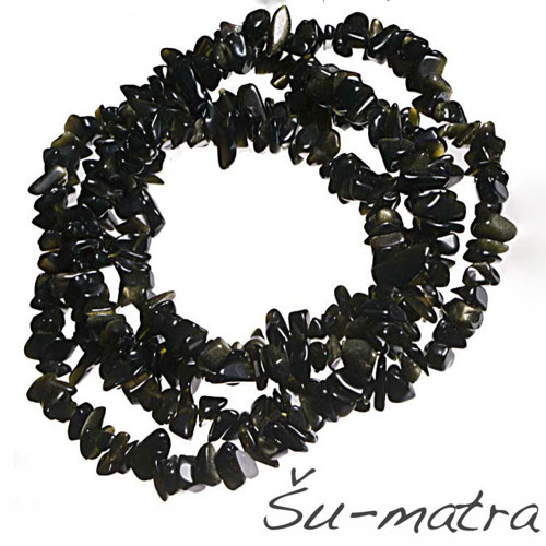 Obsidián zlatý - zlomky, 80-85 cm