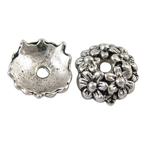 Kaplík kytytičkový/ ant.stříbro/ 11x4mm