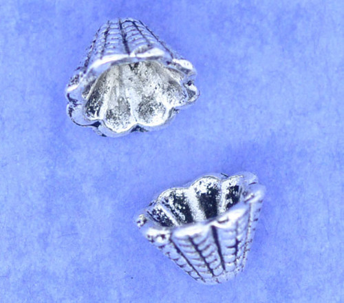 Kaplík proužek/ ant.stříbro/ 8x5mm/ 10ks