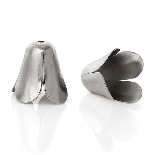 Kaplík kytka/ platina /11x11mm/ 10ks