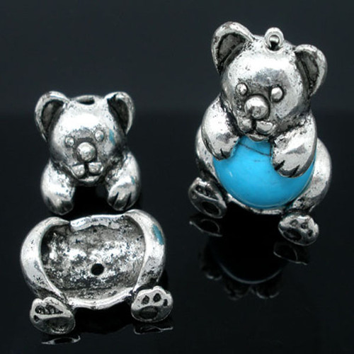 Kaplík medvěd/ ant.stříbro/ 1set — foto 1