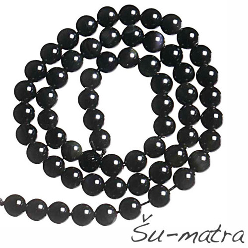 Obsidián duhový, 4 mm (10 ks) — foto 1
