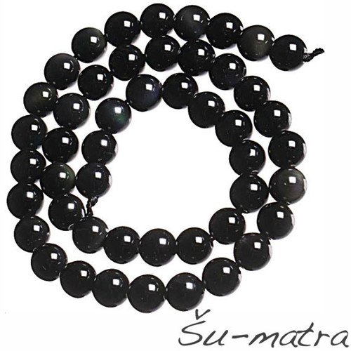 Obsidián duhový, 10 mm (2 ks) — foto 1