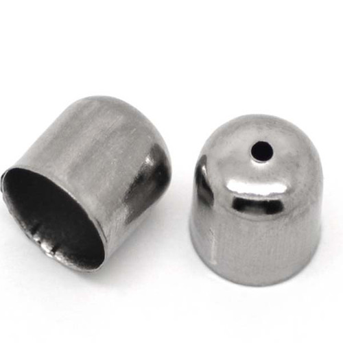 Kaplík hladký/ gunmetal/ 10x11mm