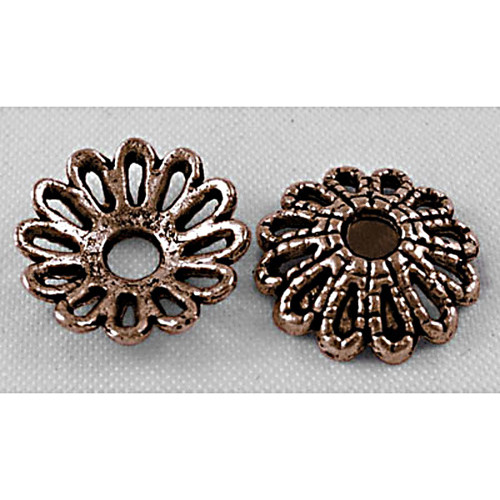Kaplík kytka kopretina/ ant. měď/ 12x3mm/ 6ks