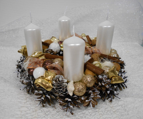 Adventní věneček – zlato - bronzový — foto 1