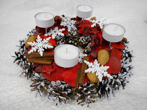 Adventní sněhový věneček — foto 1