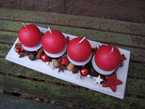 Adventní svícen - červený... — foto 1