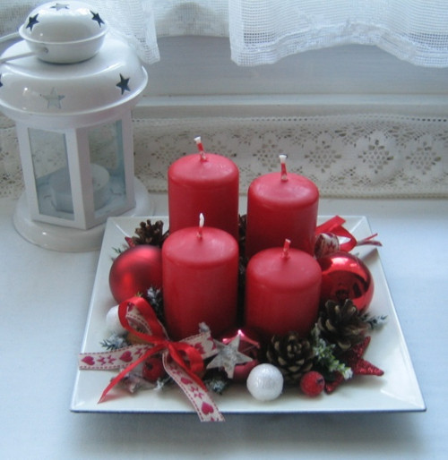Adventní svícen na tácku — foto 1