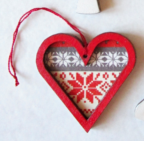 Srdíčko dvojité s norským vzorem - decoupage — foto 1