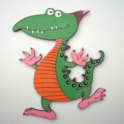Křepčící dinosaurus zelený... D1454 — foto 1