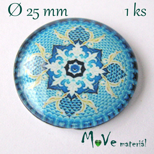 Skleněný kabošon 25mm, mandala — foto 1