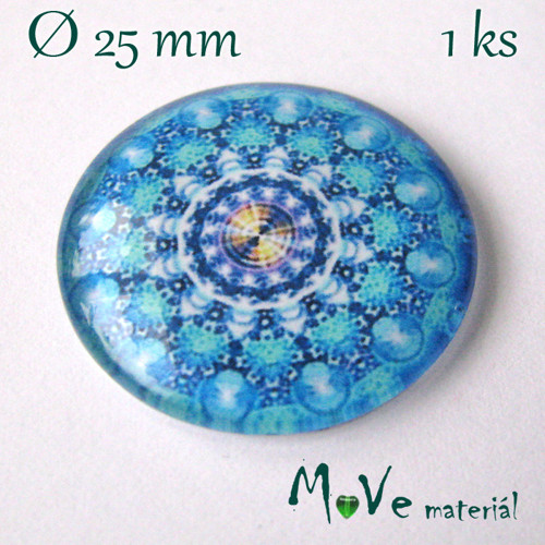 Skleněný kabošon 25mm, mandala — foto 1