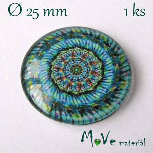Skleněný kabošon 25mm, mandala — foto 1