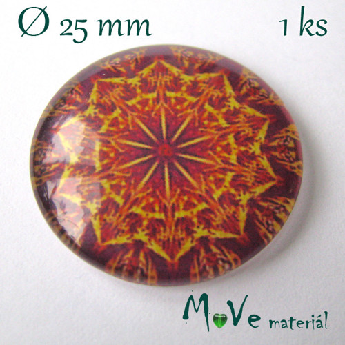 Skleněný kabošon 25mm, mandala — foto 1