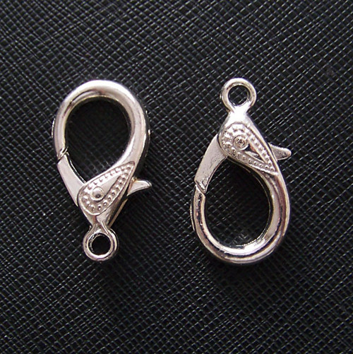 Karabinka WING/ ozdobná/ stříbro/ 31x16mm