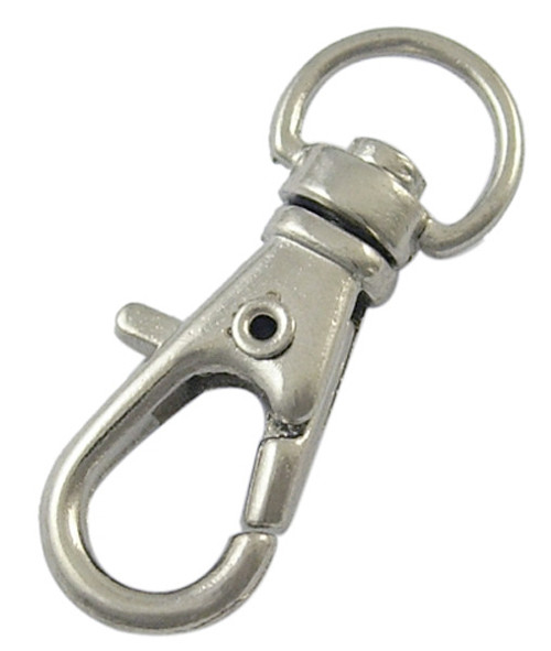 Karabinka menší otočná/ platina/ 33x11mm