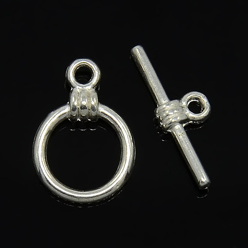 Americké zapínání TRIO/ stříbro/ 15x11mm