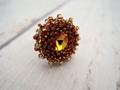 Swarovski prsten "Jantarový" - dámský! — foto 1