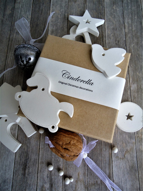 Ozdoby vánoční bílé - sada Cinderella — foto 1