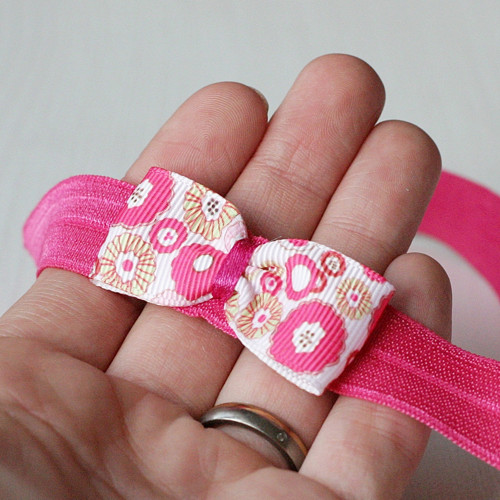Čelenka pro newborn - kytičková mašlička — foto 1