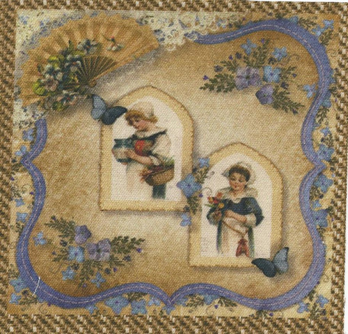 Bavlněná látka - panel 10 x 10,5 cm