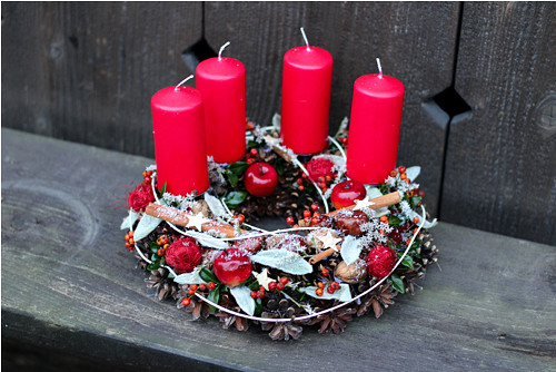 Adventní věnec červený — foto 1