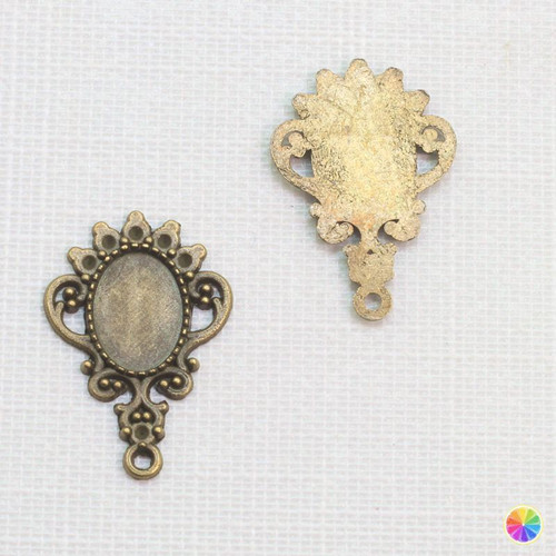 Přívěsek oválné lůžko zrdcátko 33x22mm