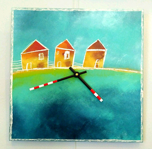 Keramické hodiny 33x33cm - Pláž
