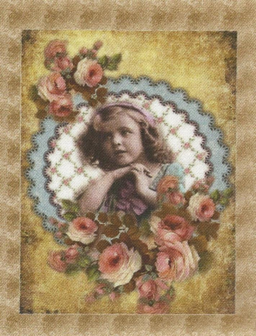 Bavlněná látka - panel 7,5 x 10 cm