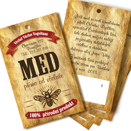 Cedulky na přání " MED" -500 ks — foto 1