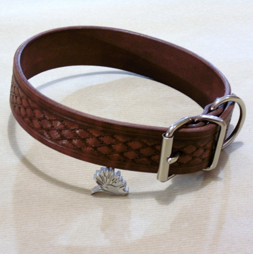 Kožený obojek 30 mm indiánský hnědý