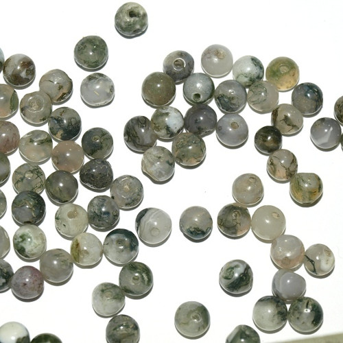Achát bahenní - moss kulička 6 mm (cena 8 ks)