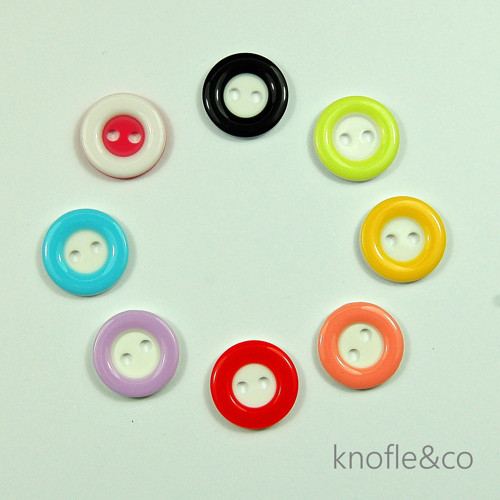 Knoflíky 12 mm - barevná kolečka - 10 ks