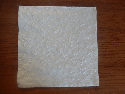 Ubrousek na decoupage - vytlačovaný bílý