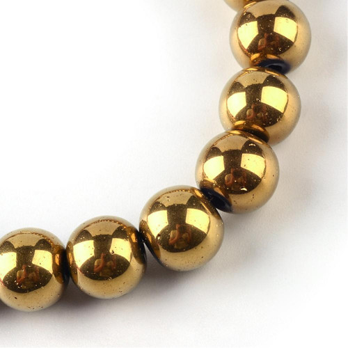 Skleněné korálky pokovený pr.4mm (100ks)-zlatá