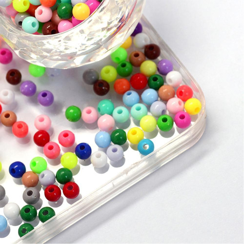 Korálky plastové 4mm (100ks) - mix