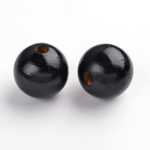 Dřevěné korálky pr.30mm (4ks) - Black — foto 1