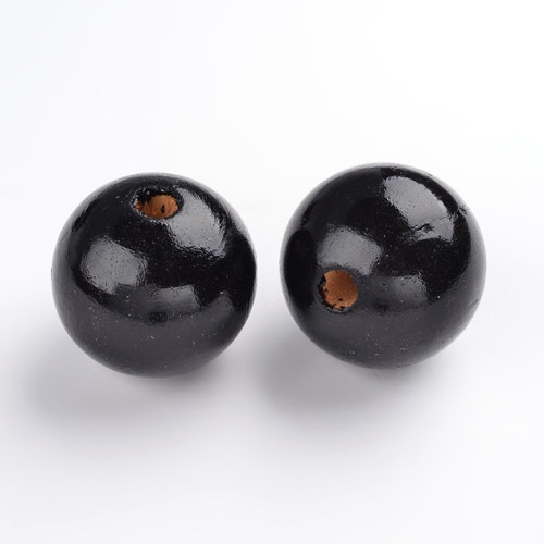 Dřevěné korálky pr.25mm (4ks) - Black — foto 1