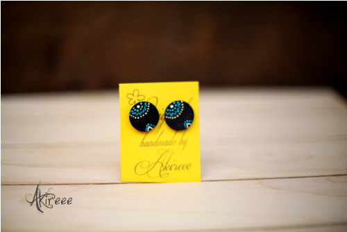 Blue Dots - náušnice pecky — foto 1