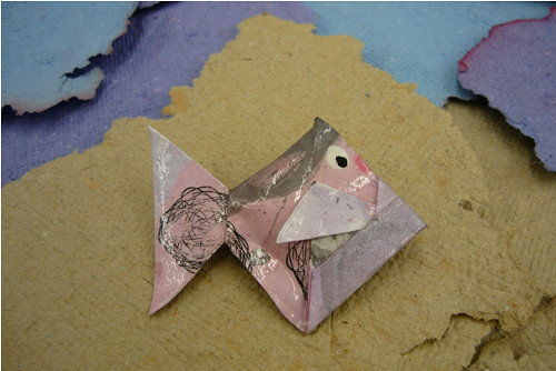 Brož origami Parmička Růžička