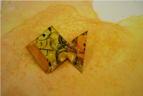 Brož origami Parmička Žlutohlav