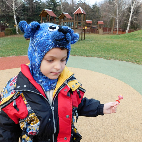 Dětská zimní kukla STRAKATÉ ŠTĚŇÁTKO