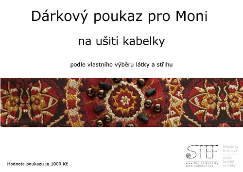 Nákupní poukaz 850 Kč u prodejce kabelky